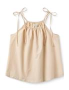 Sia Top - Poplin Tops T-shirts & Tops Sleeveless Beige STUDIO FEDER