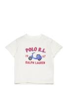 Logo Cotton Jersey Tee Tops T-shirts Short-sleeved Cream Ralph Lauren ...