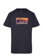 Ev Gradient Box Ss Yth Tops T-shirts Short-sleeved Navy Quiksilver