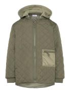 Jacket Padded W Hood Fôret Jakke Green Lindex