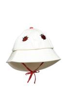 Ladybug Emb Sun Hat Solhatt White Mini Rodini