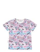 Print Relax T-Shirt Tops T-shirts Short-sleeved Pink Gugguu