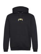 Guzman Scroll Front Hood Tops Sweat-shirts & Hoodies Hoodies Black San...