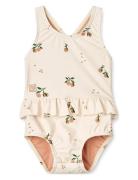 Amina Baby Printed Swimsuit Badedrakt Badetøy Beige Liewood