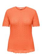 Carsaga Life Ss O-Neck Knt Tops T-shirts & Tops Short-sleeved Orange O...