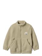 Fleece Jacket Helge Outerwear Fleece Outerwear Fleece Jackets Beige Wh...