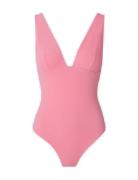 Plunge Swimsuit Badedrakt Badetøy Pink Understatement Underwear