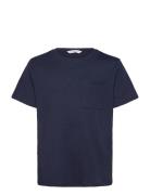 Patch Pocket T-Shirt Tops T-shirts Short-sleeved Navy Mango