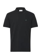 Ss Monogram Pique Polo Tops Polos Short-sleeved Black Calvin Klein Jea...