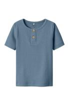 Nmmkab Ss Top Noos Tops T-shirts Short-sleeved Blue Name It