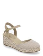 Chambray Mid Wedge Espad Sko Wedge Beige Tommy Hilfiger