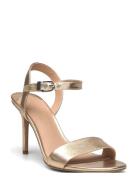 Gwen Metallic Nappa Leather Sandal Sandal Med Hæl Gold Lauren Ralph La...