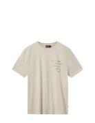 Kap Dan Tee Print Tops T-shirts Short-sleeved Beige H2O