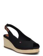 Flag Mid Wedge Espad Slingback Sandal Med Hæl Espadrilles Black Tommy ...