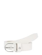 Ck Metal Loop Round Buckle 2.5 Belte White Calvin Klein