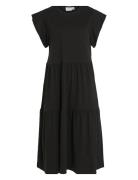 Visummer S/S Midi Dress - Noos Knelang Kjole Black Vila