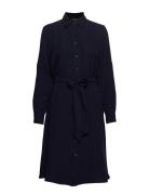 Fit-And-Flare Shirtdress Knelang Kjole Blue Lauren Ralph Lauren
