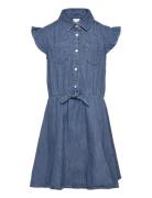 Dress Denim With Knot Dresses & Skirts Dresses Casual Dresses Sleevele...