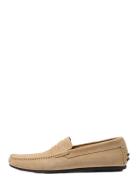 Slhsergio Suede Penny Driving Shoe Mokasiner Lave Sko Beige Selected H...