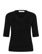 Leenahiw V-Neck Blouse Tops Blouses Long-sleeved Black InWear