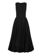 Phoebe Jersey Woven Mix Midi Knelang Kjole Black French Connection