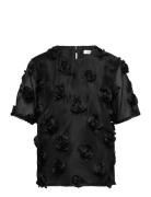Top With Roses Tops Blouses Short-sleeved Black Coster Copenhagen