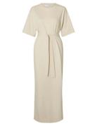 Slfessential Ss Pocket Ankle Dress Noos Maxikjole Festkjole Cream Sele...