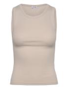 Core Rib Tank Top Tops T-shirts & Tops Sleeveless Beige Organic Basics