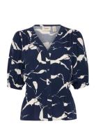 Frlalu Sh 3 Tops Blouses Short-sleeved Navy Fransa