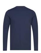 Mens First Skin Round Neck Sport T-shirts Long-sleeved Navy BACKTEE