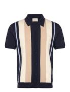 Color Blocked Cotton Ss Polo Designers Polos Short-sleeved Multi/patte...
