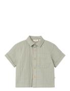 Nmmfelix Ss Loose Shirt Lil Tops Shirts Short-sleeved Shirts Green Lil...
