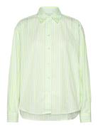 Neon Yarn Crelly Shirt Tops Shirts Long-sleeved Green Mads Nørgaard