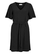 Vikally V-Neck S/S Short Dress Dresses T-shirt Dresses Black Vila