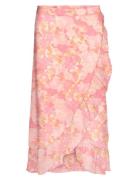 Vmsmilla H/W Wrap Skirt Wvn Ga Knelangt Skjørt Pink Vero Moda