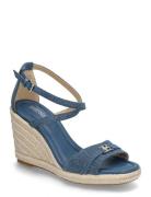 Mandy Wedge Sandal Med Hæl Espadrilles Blue Michael Kors