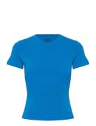 Flex Tee Tops T-shirts & Tops Short-sleeved Blue Organic Basics