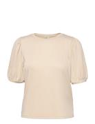 Objjamie S/S Top Tops Blouses Short-sleeved Beige Object
