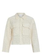 Vimerinda Crochet L/S Cardigan/Bfs Tops Knitwear Cardigans White Vila