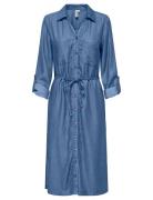 Onlcharis Life Ls Bel Shirt Dress Cc Wvn Knelang Kjole Blue ONLY