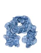 Floral Ruffled Scarf Accessories Scarves Lightweight Scarves Blue Laur...
