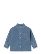 Don Ls Shirt Tops Shirts Long-sleeved Shirts Blue Fliink