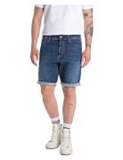 Rbj.981 Short Shorts Tapered 573 Eco Plus Bottoms Shorts Denim Blue Re...
