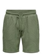 Onsbertil Waffle Shorts Bottoms Shorts Casual Green ONLY & SONS