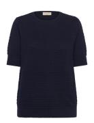Fqdodo-Pu-Dottie-Ss Tops Knitwear Jumpers Navy FREE/QUENT