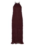 Dante6-Nelkis Smocked Halter Dress Maxikjole Festkjole Burgundy Dante6