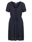Viamalina V-Neck S/S Dress/Pb Kort Kjole Navy Vila