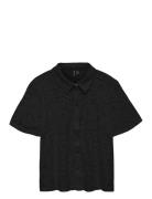 Vmh Y Lace Ss Shirt Wvn Ga Tops Shirts Short-sleeved Black Vero Moda