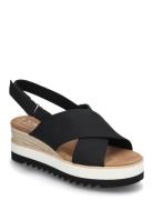 Diana Crossover Sandal Med Hæl Espadrilles Black TOMS