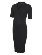 Vmmholly 2/4 Polo Dress Ga Noos Knelang Kjole Black Vero Moda Maternit...